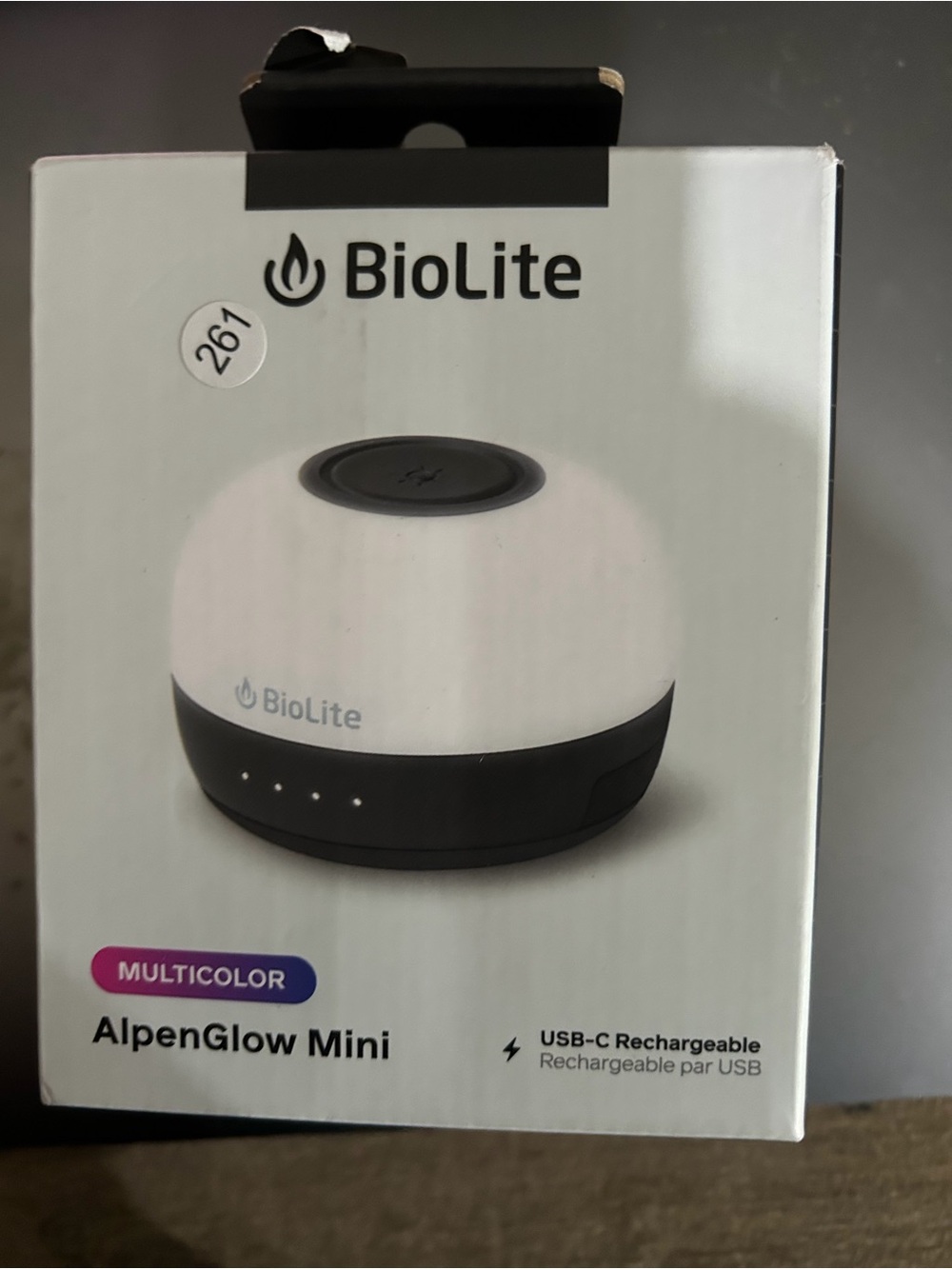 BioLite AlpenGlow Mini Multicolor Lantern - White & Black